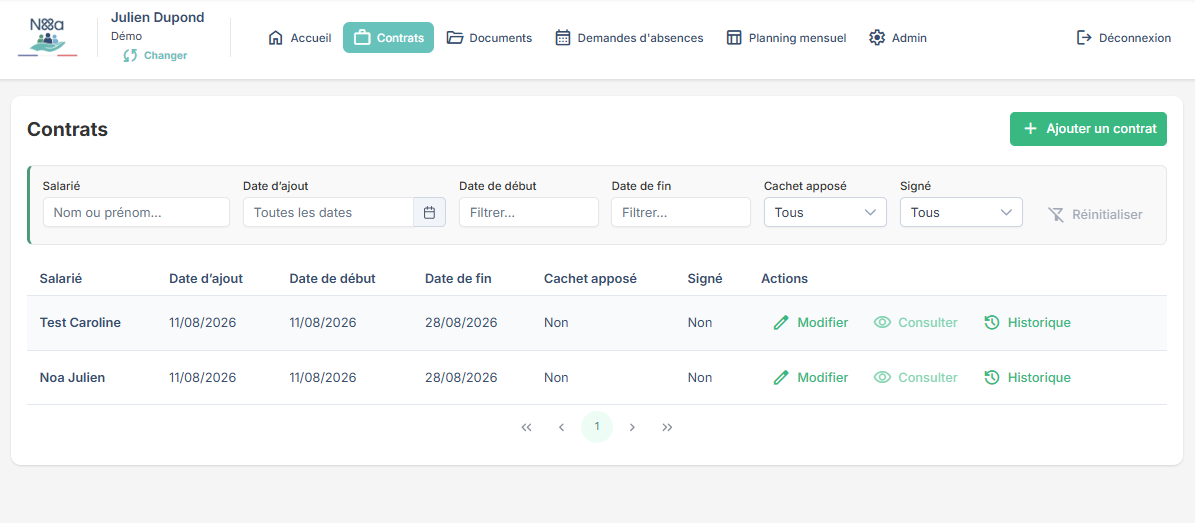 Module contrats NOA